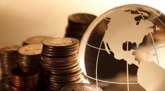 globe-coins-stock-image
