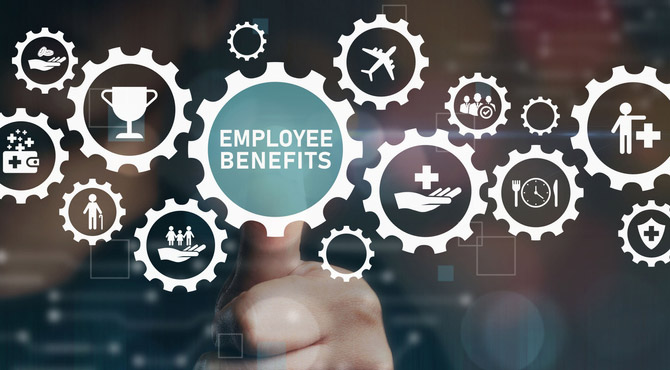 Graphic illustrating the concept of employee benefits