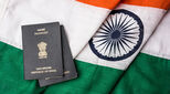 India flag and passports