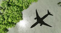 aeroplane-shadow-trees-esg-stock-image