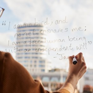 Halcyon-writing-on-window