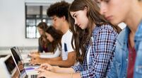 students-laptops-stock-image
