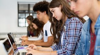 students-laptops-stock-image