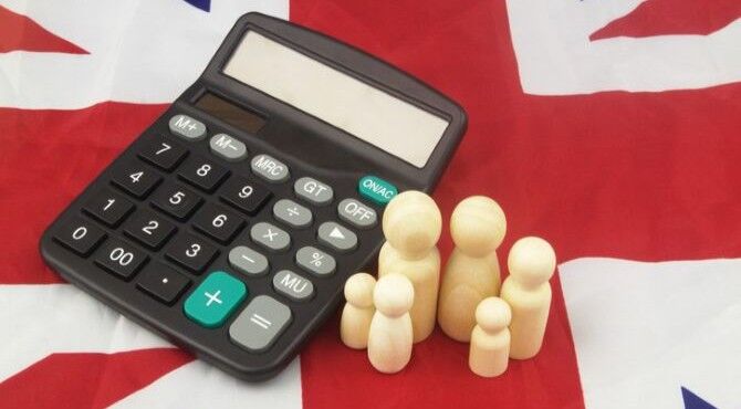 uk-flag-calculator-stock-image
