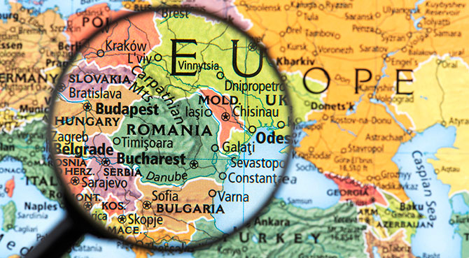 Romania And Bulgaria On Map 12781 